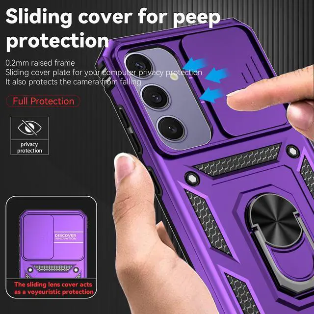 Alt view image 5 of 7 - TYJKeJi Case with Stander Fashion Cover KickStand Case For Samsung Galaxy S24 FE (Purple)
