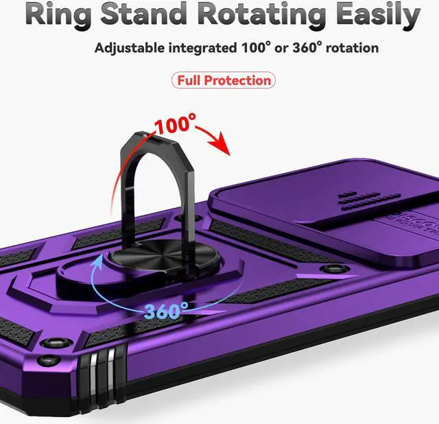Alt view image 6 of 7 - TYJKeJi Case with Stander Fashion Cover KickStand Case For Samsung Galaxy S24 FE (Purple)