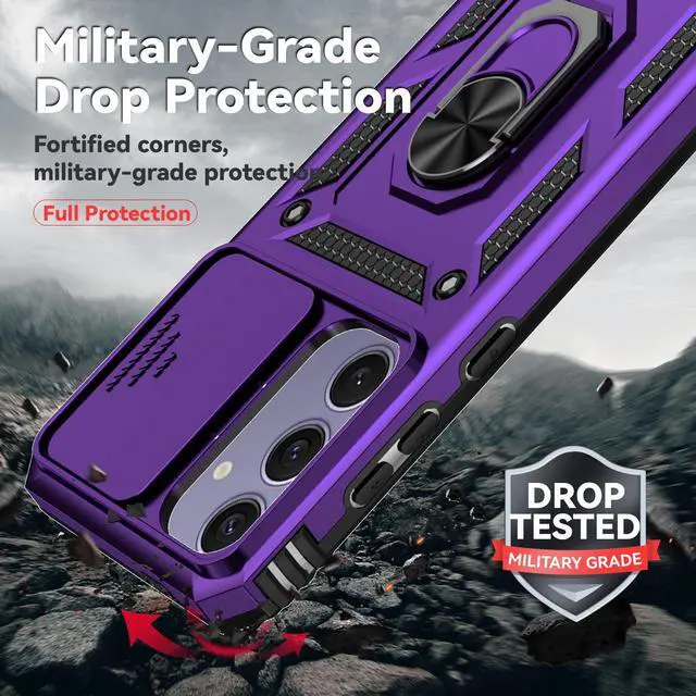 Alt view image 3 of 7 - TYJKeJi Case with Stander Fashion Cover KickStand Case For Samsung Galaxy S24 FE (Purple)