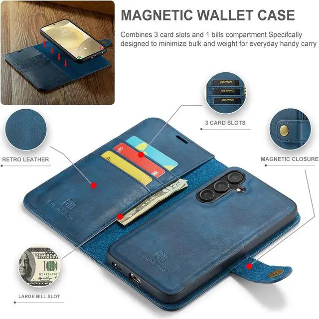 Alt view image 6 of 7 - TYJKeJi Case with Holder Fashion Cover Case For Samsung Galaxy S24 FE (Blue)