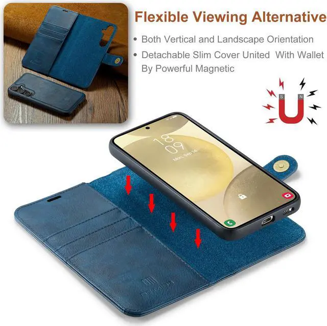 Alt view image 7 of 7 - TYJKeJi Case with Holder Fashion Cover Case For Samsung Galaxy S24 FE (Blue)