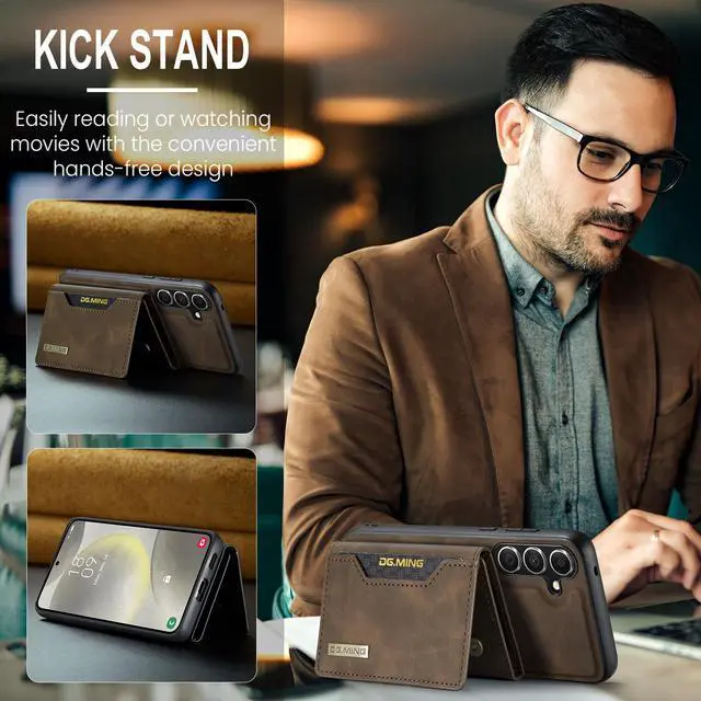 Alt view image 6 of 7 - TYJKeJi Case with Holder Fashion Cover Case For Samsung Galaxy S24 FE (Coffee)