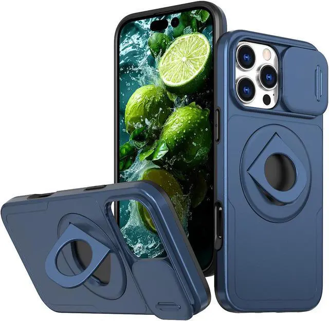 Alt view image 2 of 7 - TYJKeJi Case with Stander Cover (Compatible with Magsafe) KickStand Case For iPhone 16 Pro Max (6.9inch) (Blue)