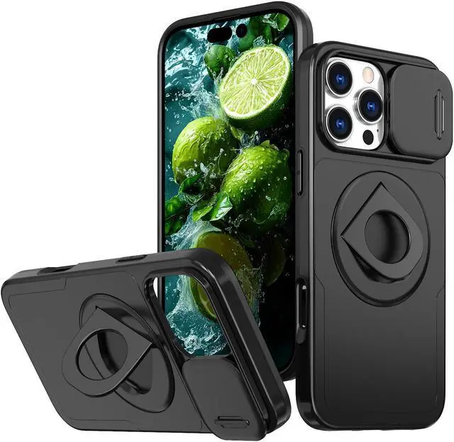 Alt view image 2 of 7 - TYJKeJi Case with Stander Cover (Compatible with Magsafe) KickStand Case For iPhone 16 Pro (6.3inch) (Black)