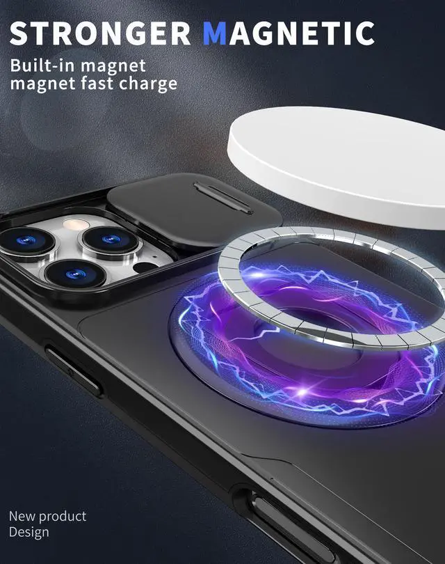 Alt view image 4 of 7 - TYJKeJi Case with Stander Cover (Compatible with Magsafe) KickStand Case For iPhone 16 Pro (6.3inch) (Black)