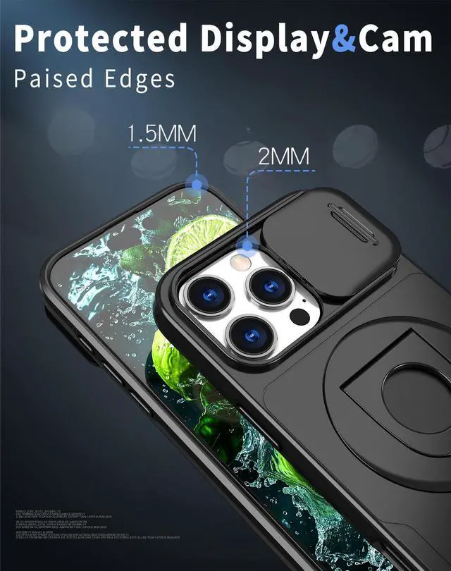 Alt view image 6 of 7 - TYJKeJi Case with Stander Cover (Compatible with Magsafe) KickStand Case For iPhone 16 Pro (6.3inch) (Black)