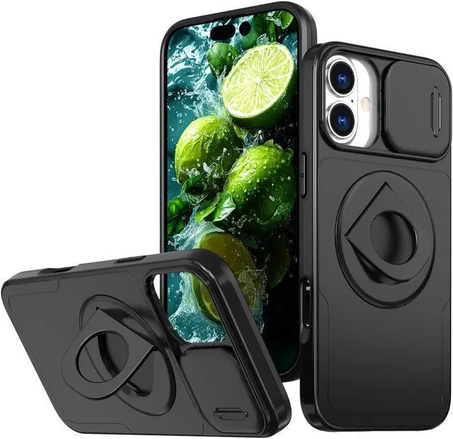 Alt view image 2 of 7 - TYJKeJi Case with Stander Cover (Compatible with Magsafe) KickStand Case For iPhone 16 Plus (6.7inch) (Black)