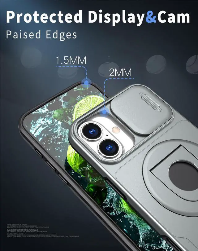 Alt view image 7 of 7 - TYJKeJi Case with Stander Cover (Compatible with Magsafe) KickStand Case For iPhone 16 Plus (6.7inch) (Gray)