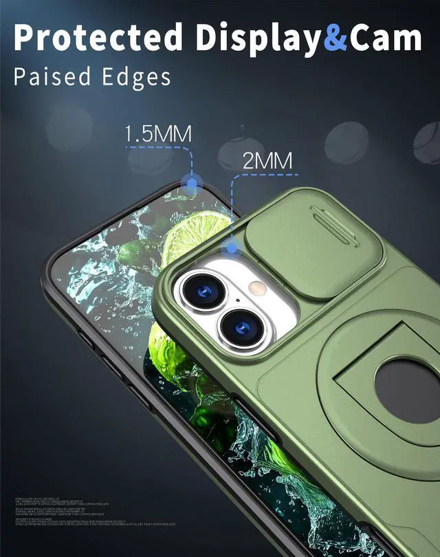 Alt view image 7 of 7 - TYJKeJi Case with Stander Cover (Compatible with Magsafe) KickStand Case For iPhone 16 (6.1inch) (Light Green)