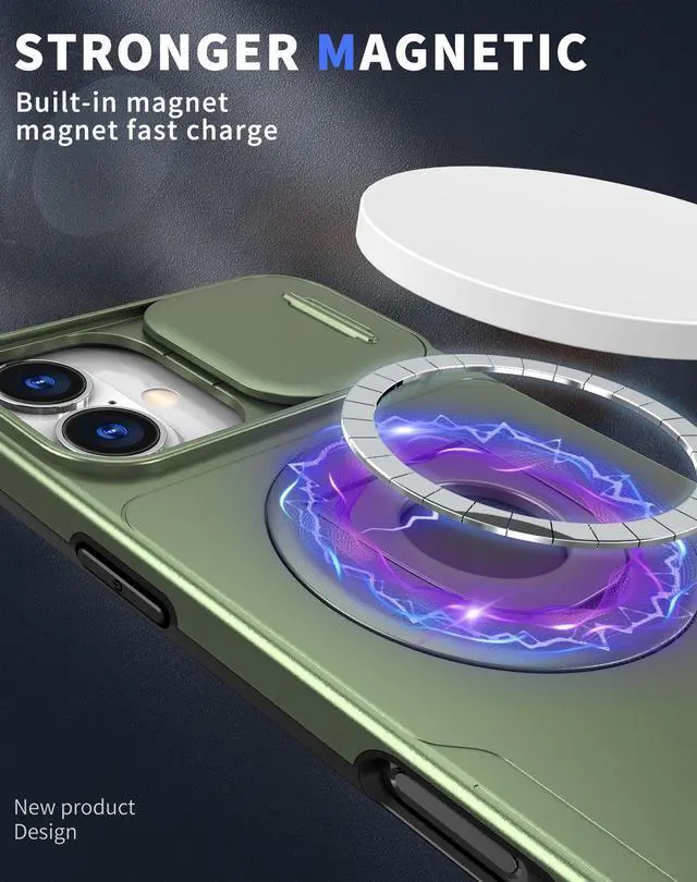 Alt view image 4 of 7 - TYJKeJi Case with Stander Cover (Compatible with Magsafe) KickStand Case For iPhone 16 (6.1inch) (Light Green)