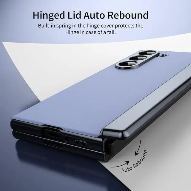 Alt view image 6 of 7 - TYJKeJi Case Fashion Cover Case For Samsung Galaxy Z Fold 6 For Samsung Z Fold6 (Dark Blue)