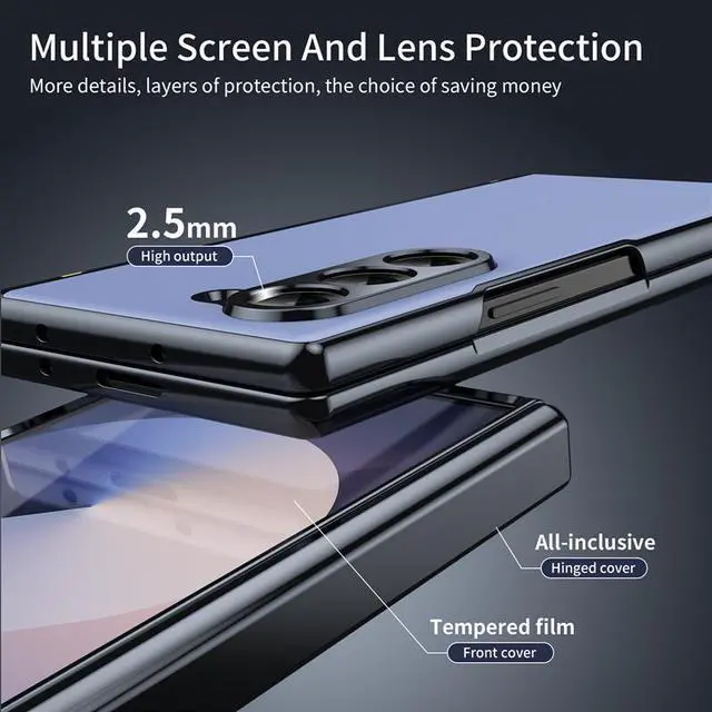 Alt view image 7 of 7 - TYJKeJi Case Fashion Cover Case For Samsung Galaxy Z Fold 6 For Samsung Z Fold6 (Dark Blue)