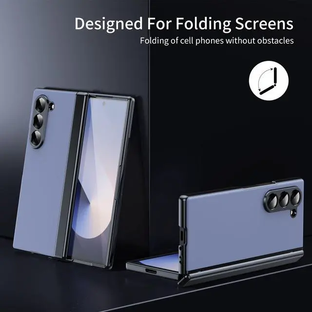 Alt view image 5 of 7 - TYJKeJi Case Fashion Cover Case For Samsung Galaxy Z Fold 6 For Samsung Z Fold6 (Dark Blue)