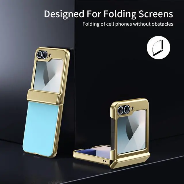 Alt view image 5 of 7 - TYJKeJi Case Fashion Cover Case For Samsung Galaxy Z Flip 6 For Samsung Z Flip6 (Light Blue)