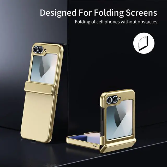 Alt view image 5 of 7 - TYJKeJi Case Fashion Cover Case For Samsung Galaxy Z Flip 6 For Samsung Z Flip6 (Gold)