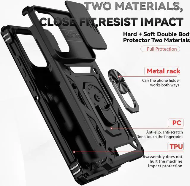Alt view image 6 of 7 - TYJKeJi Case with Stander Fashion Cover KickStand Case For Motorola Edge 2024 For Moto Edge 2024 (Black)