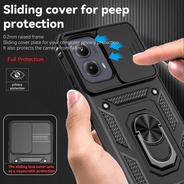 Alt view image 4 of 7 - TYJKeJi Case with Stander Fashion Cover KickStand Case For Motorola Edge 2024 For Moto Edge 2024 (Black)