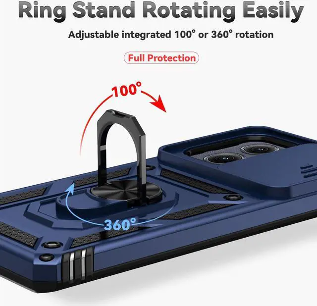 Alt view image 7 of 7 - TYJKeJi Case with Stander Fashion Cover KickStand Case For Motorola Edge 2024 For Moto Edge 2024 (Blue)