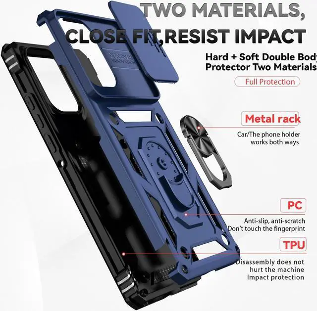 Alt view image 6 of 7 - TYJKeJi Case with Stander Fashion Cover KickStand Case For Motorola Edge 2024 For Moto Edge 2024 (Blue)