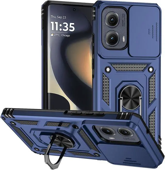 Main image of TYJKeJi Case with Stander Fashion Cover KickStand Case For Motorola Edge 2024 For Moto Edge 2024 (Blue)
