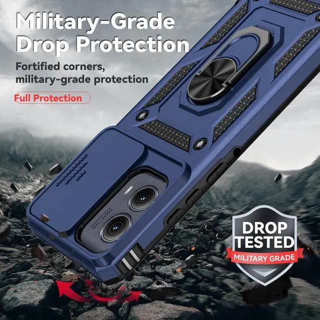 Alt view image 2 of 7 - TYJKeJi Case with Stander Fashion Cover KickStand Case For Motorola Edge 2024 For Moto Edge 2024 (Blue)