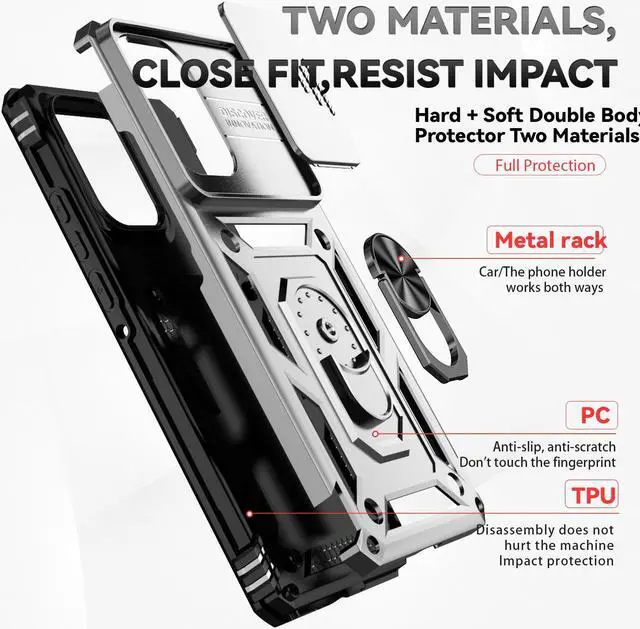 Alt view image 6 of 7 - TYJKeJi Case with Stander Fashion Cover KickStand Case For Motorola Edge 2024 For Moto Edge 2024 (Silver)