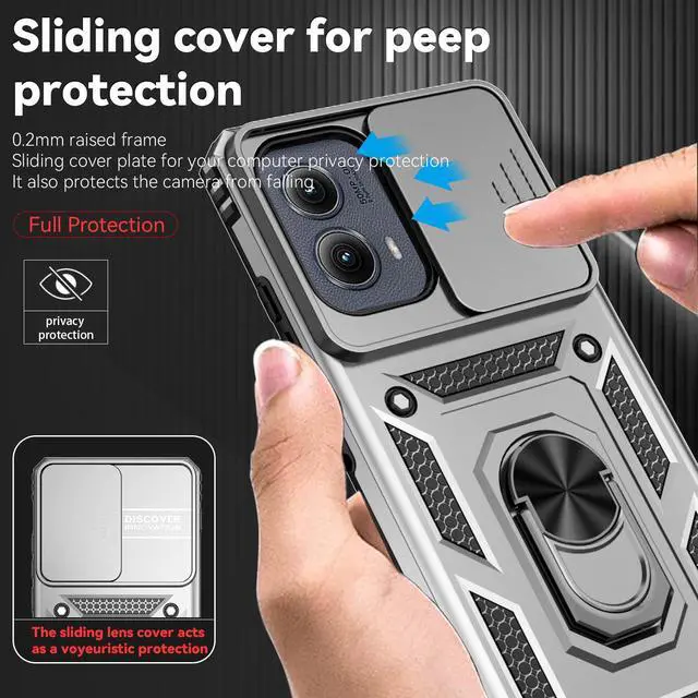 Alt view image 4 of 7 - TYJKeJi Case with Stander Fashion Cover KickStand Case For Motorola Edge 2024 For Moto Edge 2024 (Silver)