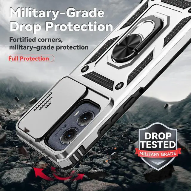 Alt view image 2 of 7 - TYJKeJi Case with Stander Fashion Cover KickStand Case For Motorola Edge 2024 For Moto Edge 2024 (Silver)