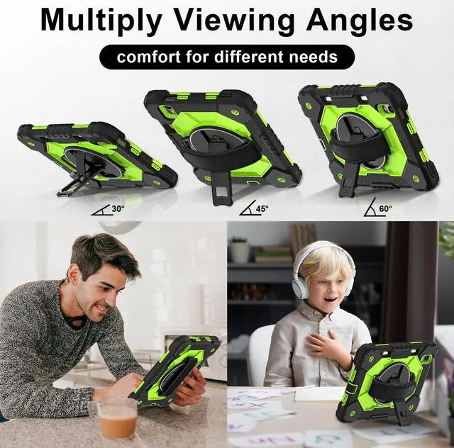 Alt view image 2 of 7 - TYJKeJi Case Fashion Protective Case Stander Case for iPad Mini 7th/6th Generation 8.3 Inch 2024/2021 For iPad Mini 7 A17 Pro (Yellow)