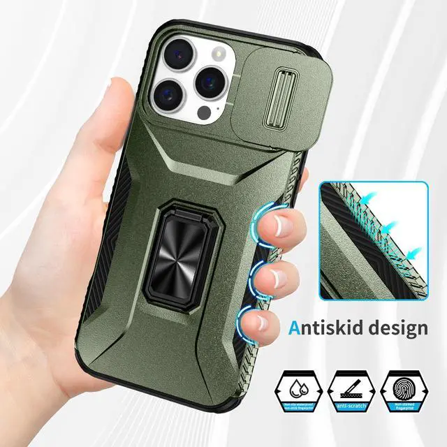 Alt view image 3 of 7 - TYJKeJi Case with Stander Cover KickStand Case For iPhone 16 Pro Max (6.9inch) (Green)