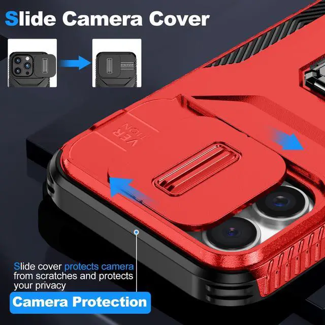 Alt view image 7 of 7 - TYJKeJi Case with Stander Cover KickStand Case For iPhone 16 Pro Max (6.9inch) (Red)