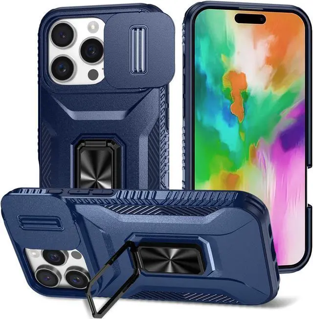 Main image of TYJKeJi Case with Stander Cover KickStand Case For iPhone 16 Pro (6.3inch) (Blue)