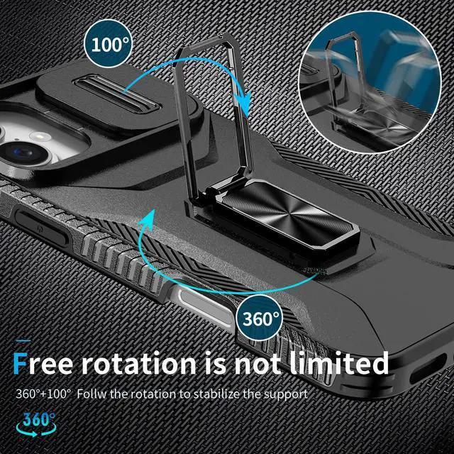 Alt view image 7 of 7 - TYJKeJi Case with Stander Cover KickStand Case For iPhone 16 Plus (6.7inch) (Black)