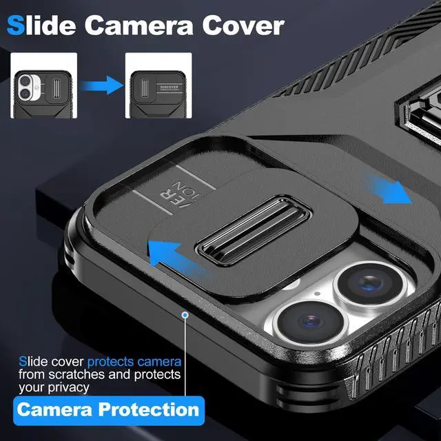 Alt view image 5 of 7 - TYJKeJi Case with Stander Cover KickStand Case For iPhone 16 Plus (6.7inch) (Black)