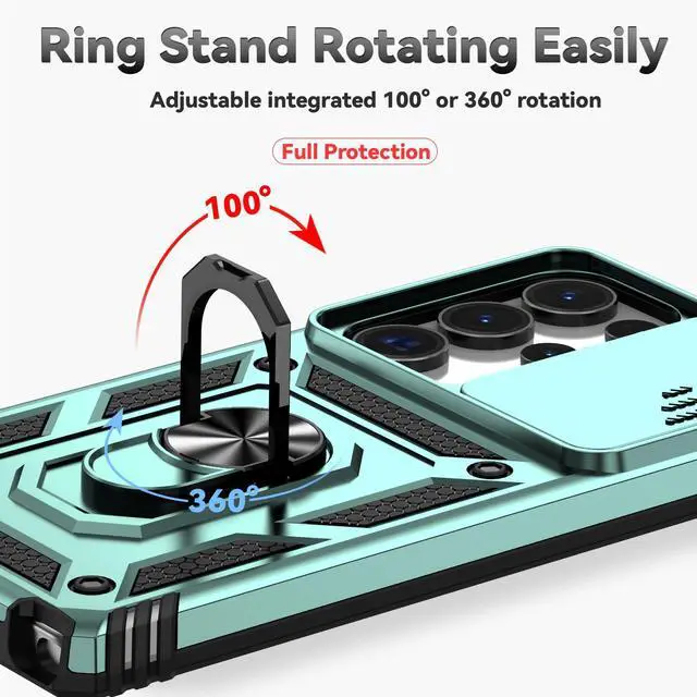 Alt view image 7 of 7 - TYJKeJi Case with Stander Fashion Cover KickStand Case For Samsung Galaxy S25 Ultra (Green)