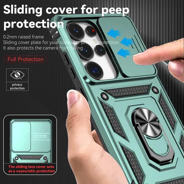 Alt view image 5 of 7 - TYJKeJi Case with Stander Fashion Cover KickStand Case For Samsung Galaxy S25 Ultra (Green)