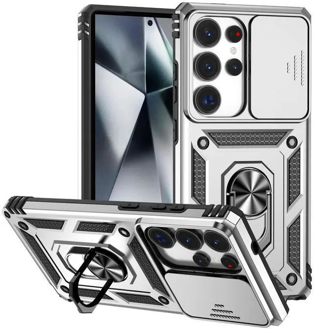 Main image of TYJKeJi Case with Stander Fashion Cover KickStand Case For Samsung Galaxy S25 Ultra (Silver)