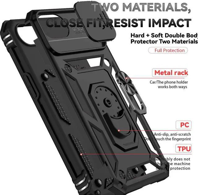 Alt view image 7 of 7 - TYJKeJi Case with Stander Fashion Cover KickStand Case For iPhone 16e (Black)