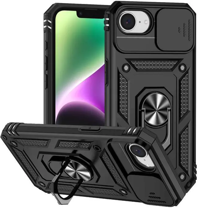 Main image of TYJKeJi Case with Stander Fashion Cover KickStand Case For iPhone 16e (Black)