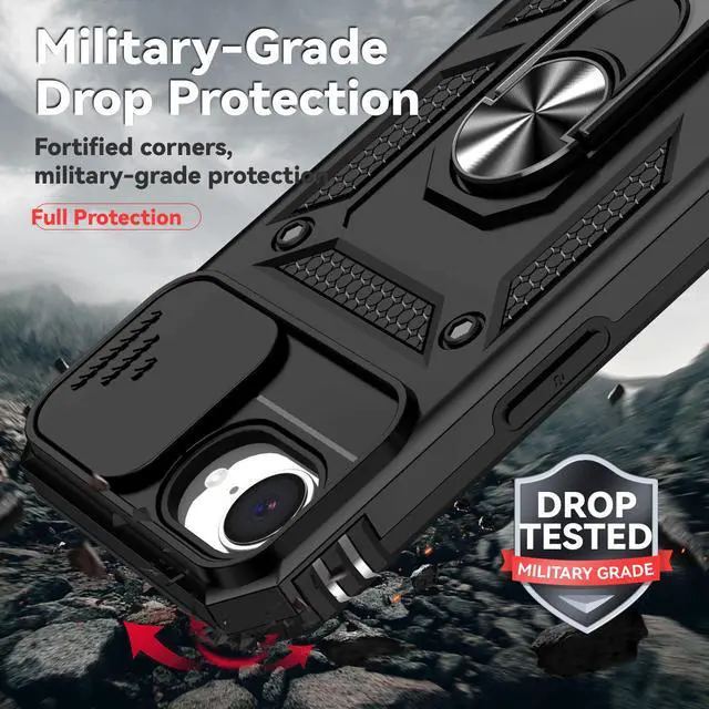 Alt view image 4 of 7 - TYJKeJi Case with Stander Fashion Cover KickStand Case For iPhone 16e (Black)