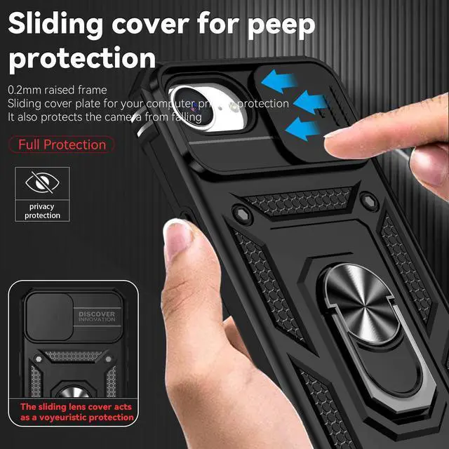 Alt view image 5 of 7 - TYJKeJi Case with Stander Fashion Cover KickStand Case For iPhone 16e (Black)