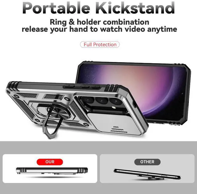 Alt view image 4 of 7 - TYJKeJi Case with Stander Fashion Cover KickStand Case For Samsung Galaxy S25 (6.2inch) Silver