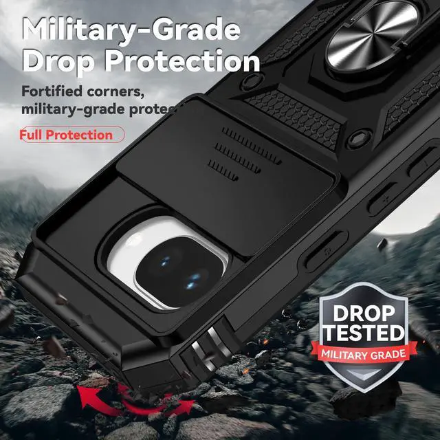 Alt view image 3 of 7 - TYJKeJi Case with Stander Fashion Cover KickStand Case For Google Pixel 9A (Black)