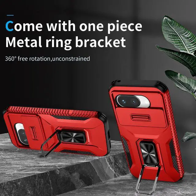 Alt view image 2 of 7 - TYJKeJi Case with Stander Fashion Cover KickStand Case For Google Pixel 9A (Red)