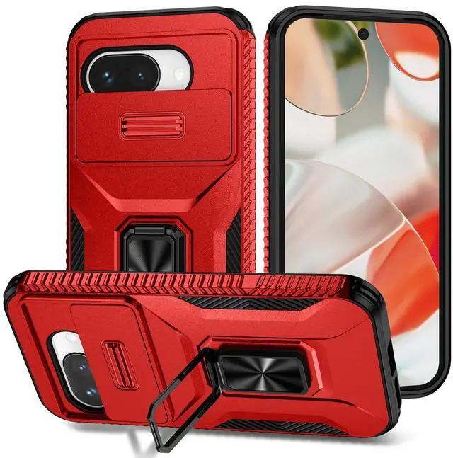 Main image of TYJKeJi Case with Stander Fashion Cover KickStand Case For Google Pixel 9A (Red)