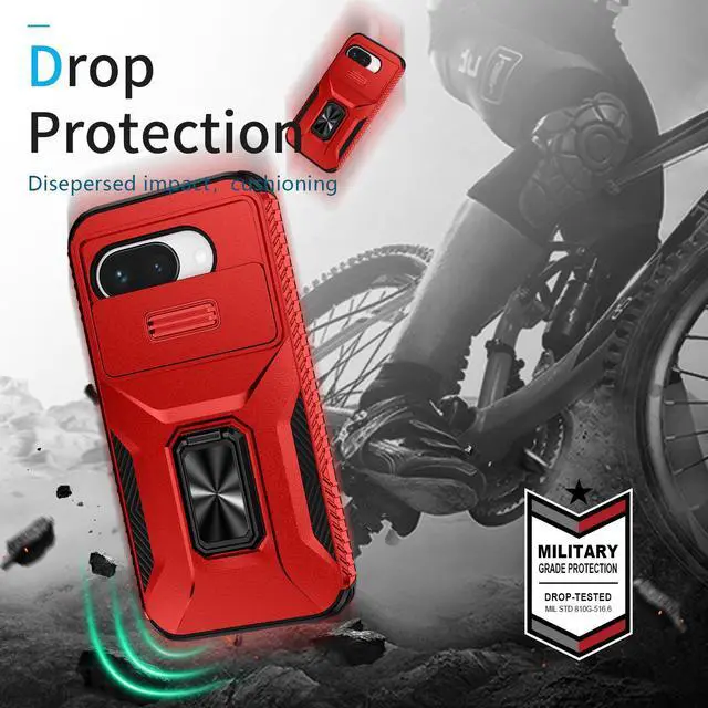 Alt view image 4 of 7 - TYJKeJi Case with Stander Fashion Cover KickStand Case For Google Pixel 9A (Red)