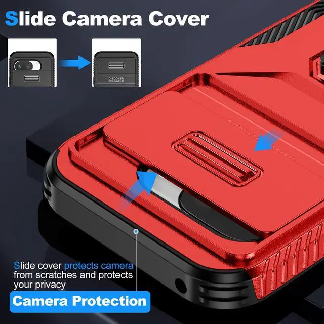 Alt view image 5 of 7 - TYJKeJi Case with Stander Fashion Cover KickStand Case For Google Pixel 9A (Red)