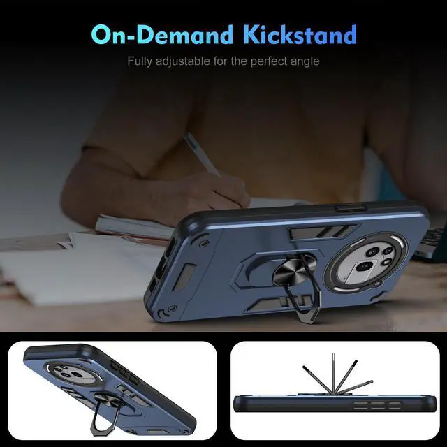 Alt view image 4 of 7 - TYJKeJi Case with Stander Fashion Cover KickStand Case For Nothing Phone 3a Pro (Blue)