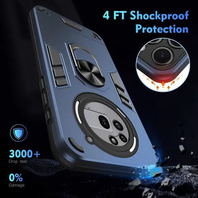 Alt view image 3 of 7 - TYJKeJi Case with Stander Fashion Cover KickStand Case For Nothing Phone 3a Pro (Blue)