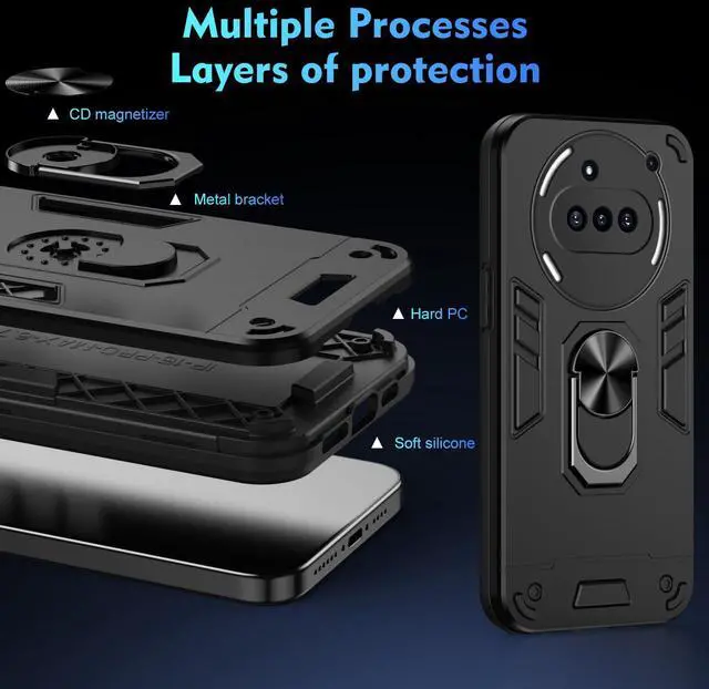 Alt view image 7 of 7 - TYJKeJi Case with Stander Fashion Cover KickStand Case For Nothing Phone 3a (Black)